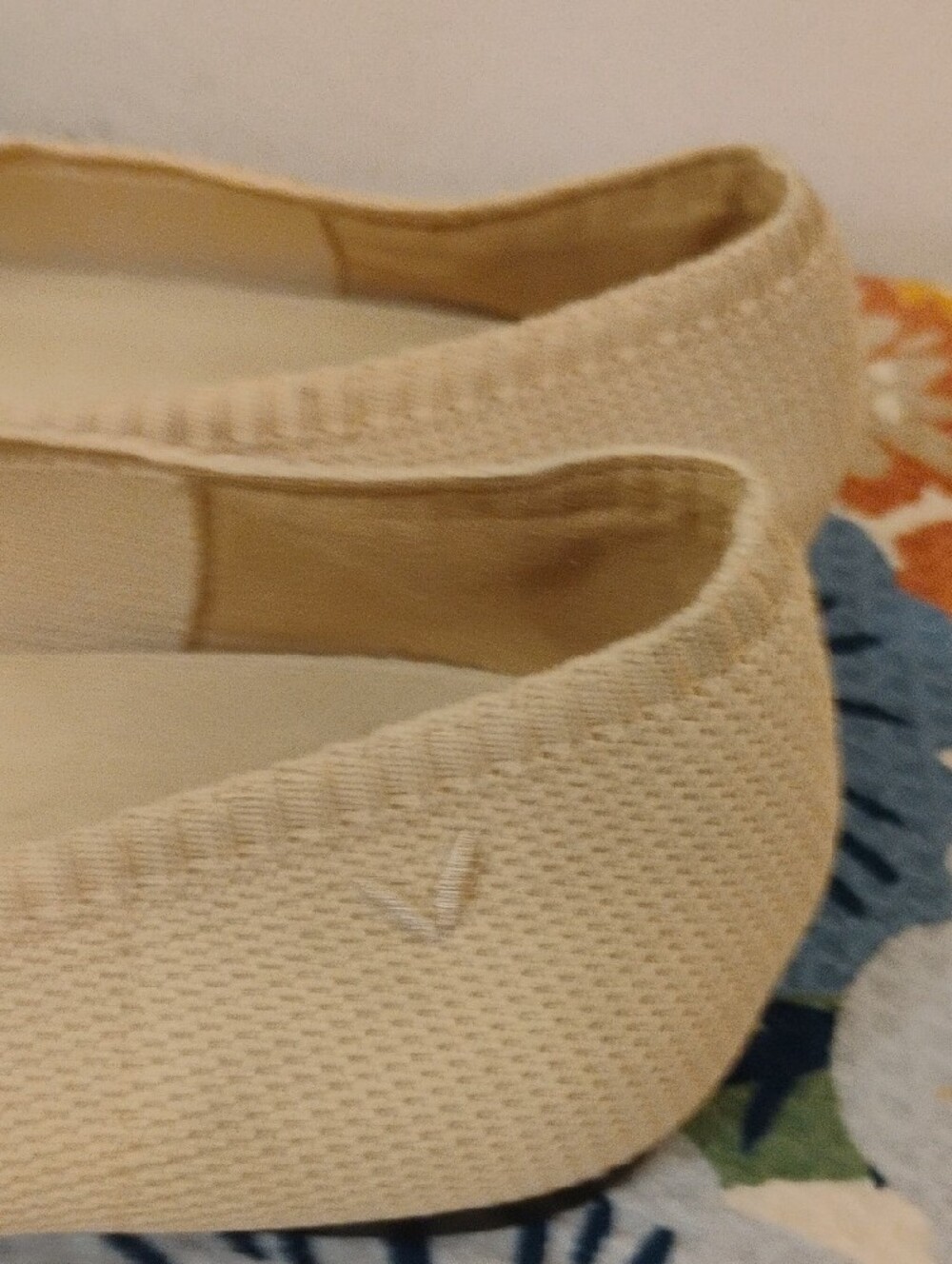 VIVAIA Women's Beige Pointed Knit Ballet Flats - Comfortable Slip-On Size 6.5 - Picture 6 of 8